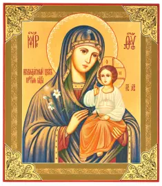 Икона "Неувядаемый цвет" Палех